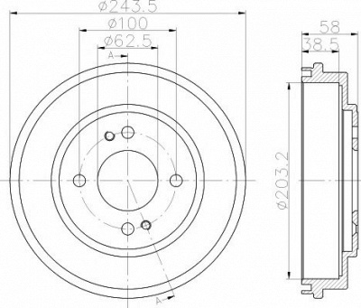HELLA PAGID 8dt355301041 -  Тормозной барабан